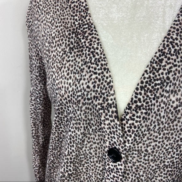 NWT Ann Taylor LOFT Leopard Button Up Cardigan Sweater Medium Petite MP NWT - Picture 6 of 9